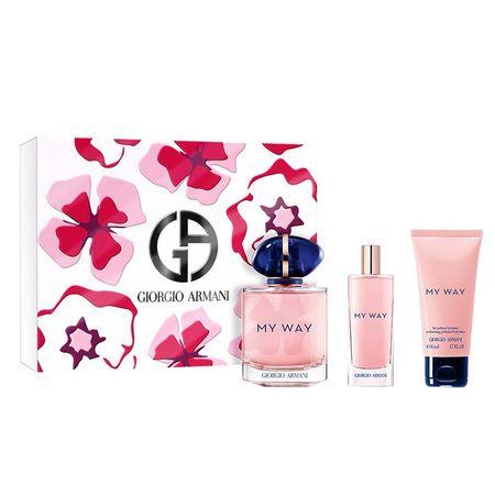 Giorgio Armani My Way Kit Coffret Perfume Feminino EDP Travel Size Loção Kit